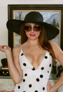Stephanie Swan Big Hat Sexy Dress AllOver30com